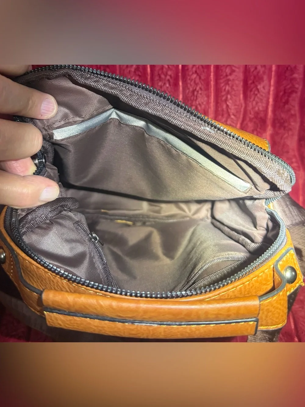 WEIXIER Men’s Brown Messenger Crossbody Bag